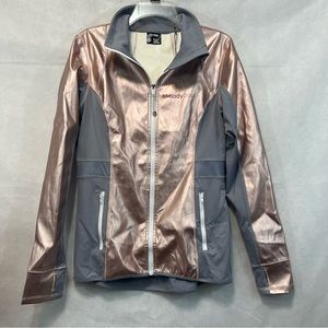LadyBoss Womens Jacket Metalic Pink Grey Size M NWT